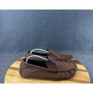Cole Haan Wyatt Penny Driving Loafers Shoes 10 Brown Nubuck Leather C35782